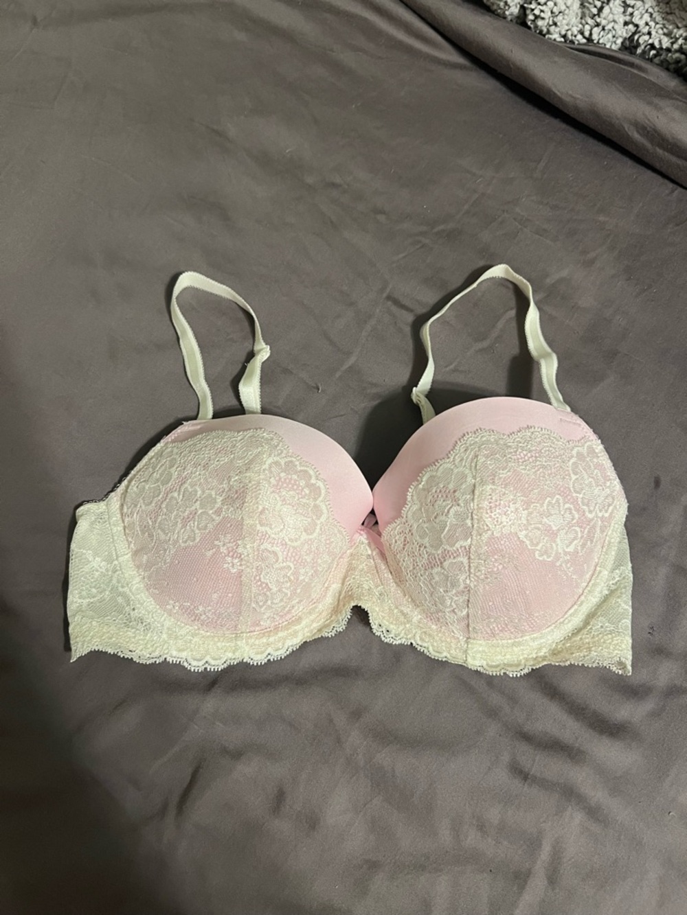 Victoria's Secret Dream Angels Lined Demo Double with Ivory Lace Overlay